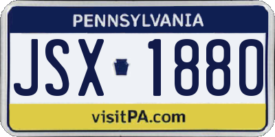 PA license plate JSX1880