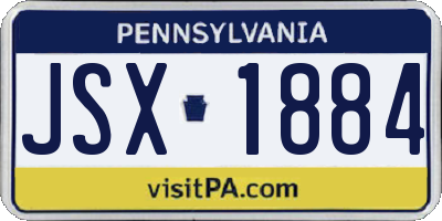 PA license plate JSX1884