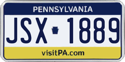 PA license plate JSX1889