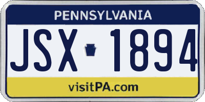 PA license plate JSX1894