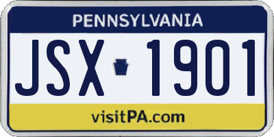 PA license plate JSX1901