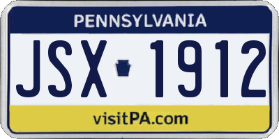 PA license plate JSX1912