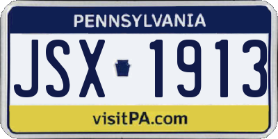 PA license plate JSX1913