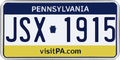 PA license plate JSX1915