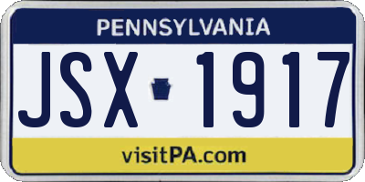 PA license plate JSX1917