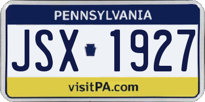 PA license plate JSX1927