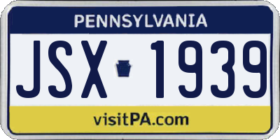 PA license plate JSX1939
