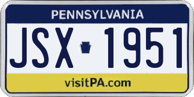 PA license plate JSX1951