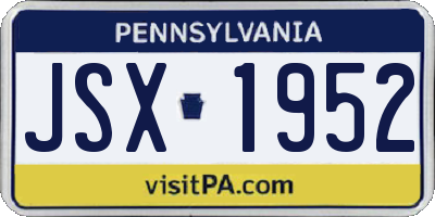 PA license plate JSX1952