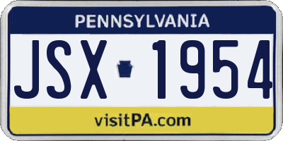 PA license plate JSX1954