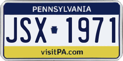 PA license plate JSX1971