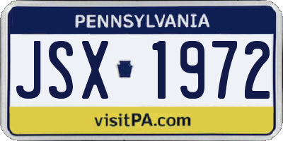 PA license plate JSX1972