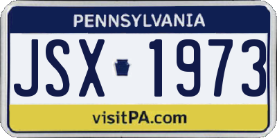 PA license plate JSX1973