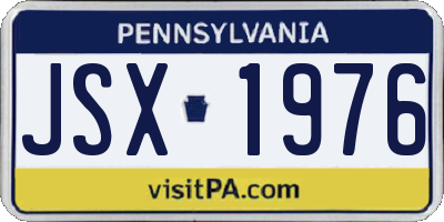 PA license plate JSX1976