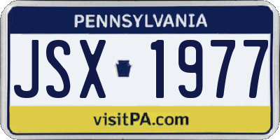PA license plate JSX1977