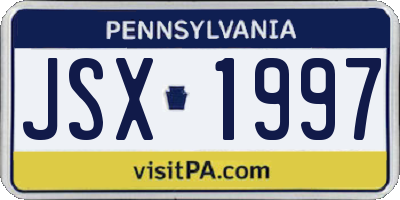 PA license plate JSX1997