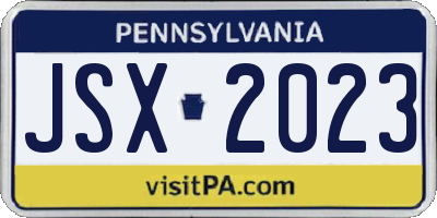 PA license plate JSX2023
