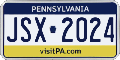PA license plate JSX2024