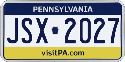 PA license plate JSX2027