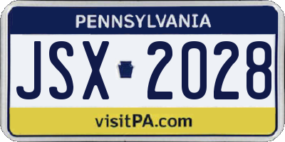 PA license plate JSX2028