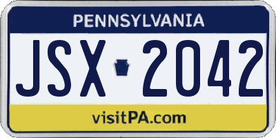 PA license plate JSX2042