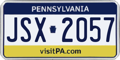PA license plate JSX2057