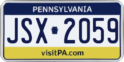 PA license plate JSX2059