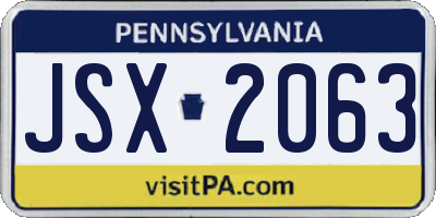 PA license plate JSX2063