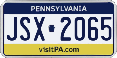 PA license plate JSX2065