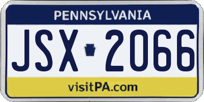 PA license plate JSX2066