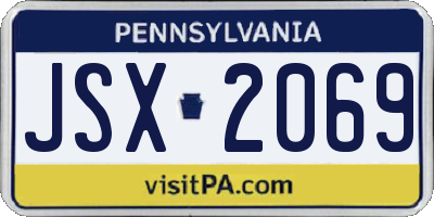PA license plate JSX2069