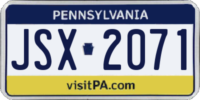 PA license plate JSX2071