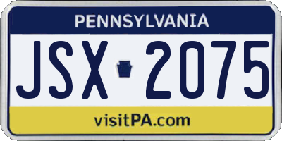 PA license plate JSX2075