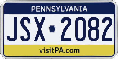 PA license plate JSX2082