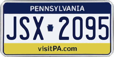 PA license plate JSX2095