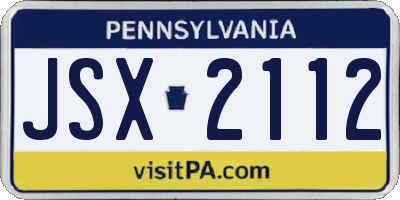 PA license plate JSX2112