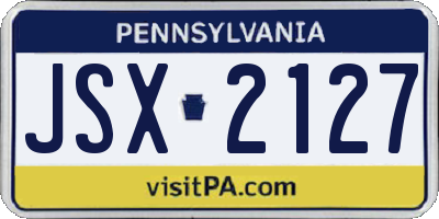 PA license plate JSX2127
