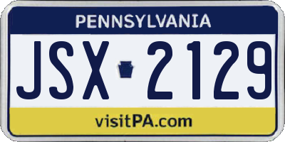 PA license plate JSX2129