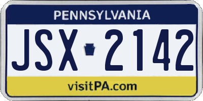 PA license plate JSX2142
