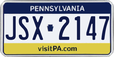 PA license plate JSX2147