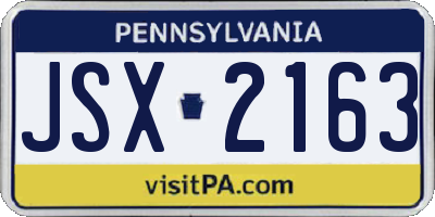 PA license plate JSX2163