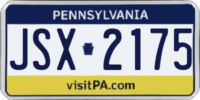 PA license plate JSX2175