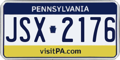PA license plate JSX2176