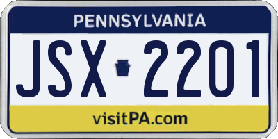 PA license plate JSX2201