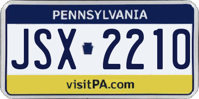PA license plate JSX2210