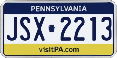 PA license plate JSX2213