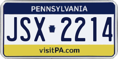 PA license plate JSX2214
