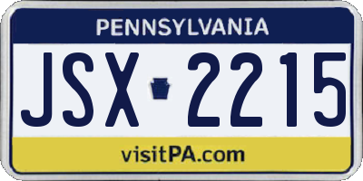 PA license plate JSX2215