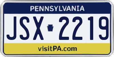 PA license plate JSX2219