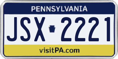PA license plate JSX2221
